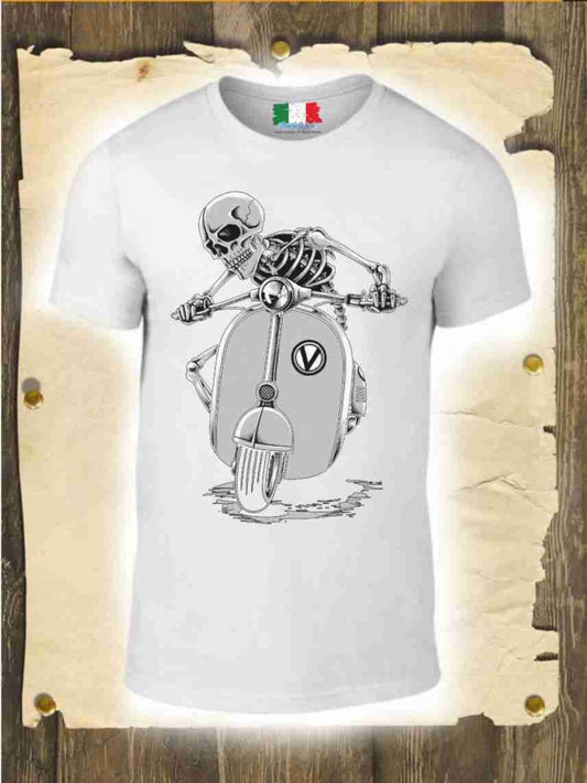 MAGLIETTA IN 100% COTONE DA UOMO TITOLO VESPA SKULL