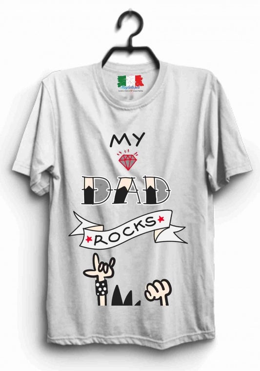 MAGLIETTA IN 100% COTONE PER LA FESTA DEL PAPA' TITOLO : DAD ROCK