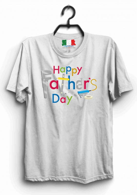 MAGLIETTA IN 100% COTONE PER LA FESTA DEL PAPA' TITOLO : HAPPY DAY