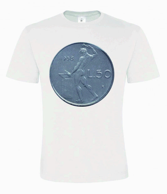 MAGLIETTA IN 100% COTONE UOMO-DONNA COLORE BIANCO