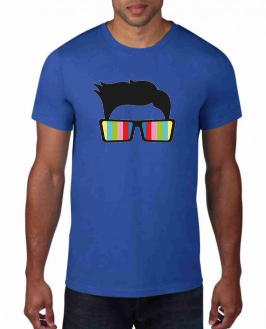 MAGLIETTA IN 100% COTONE UOMO/DONNA COLORE ROYAL TEMA NERD