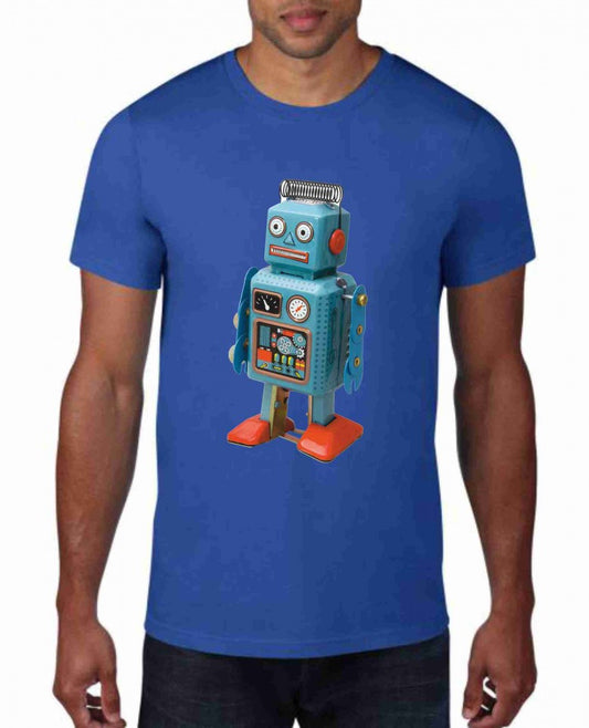 MAGLIETTA IN 100% COTONE UOMO/DONNA COLORE ROYAL TEMA NERD