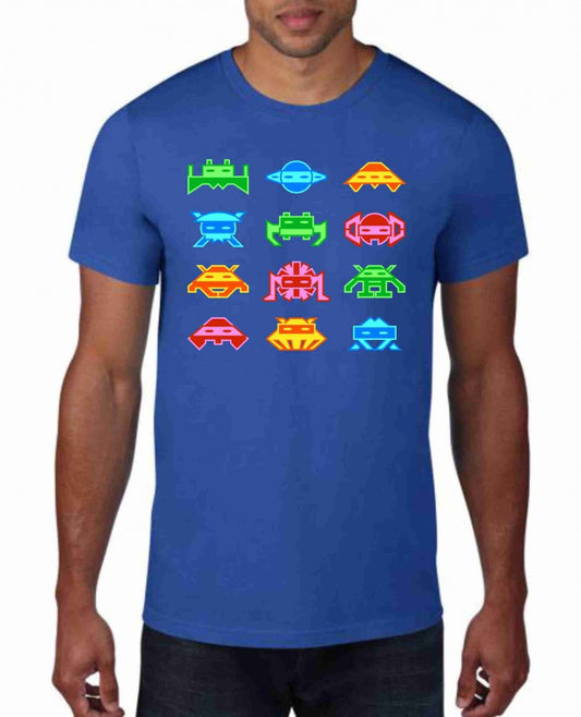 MAGLIETTA IN 100% COTONE UOMO/DONNA COLORE ROYAL TEMA NERD