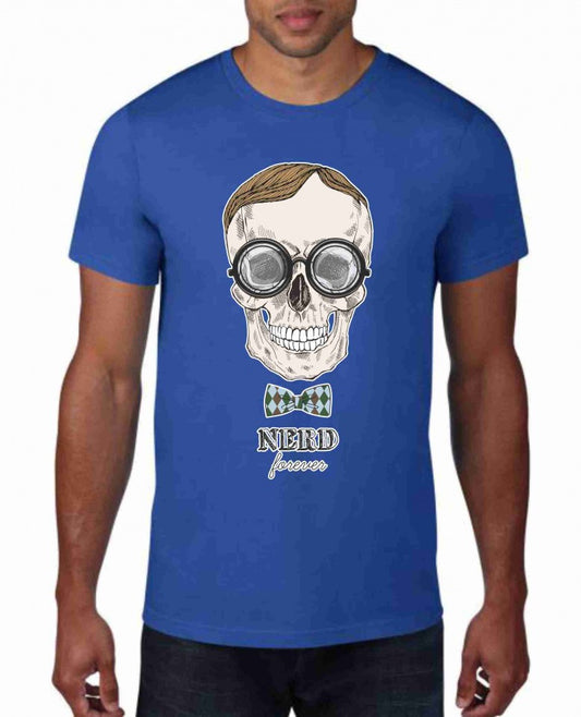MAGLIETTA IN 100% COTONE UOMO/DONNA COLORE ROYAL TEMA NERD