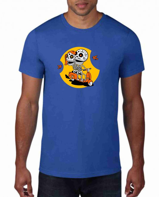 MAGLIETTA IN 100% COTONE UOMO/DONNA COLORE ROYAL TEMA NERD