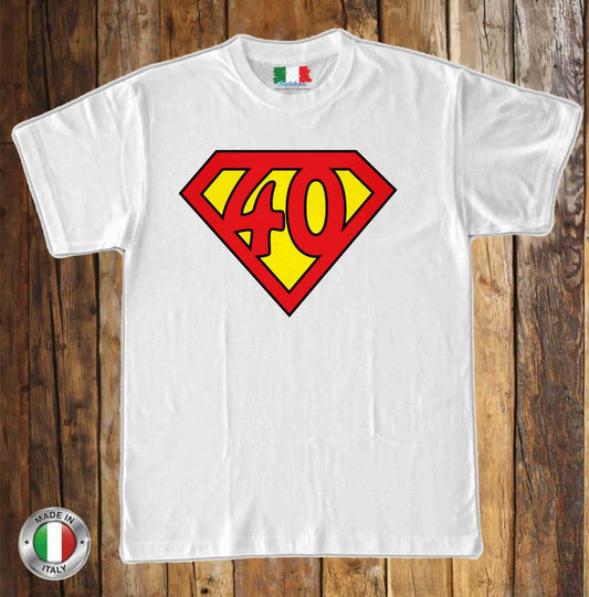 MAGLIETTA IN 100% COTONE UOMO/DONNA PER 40 ANNI TITOLO: SUPER 40