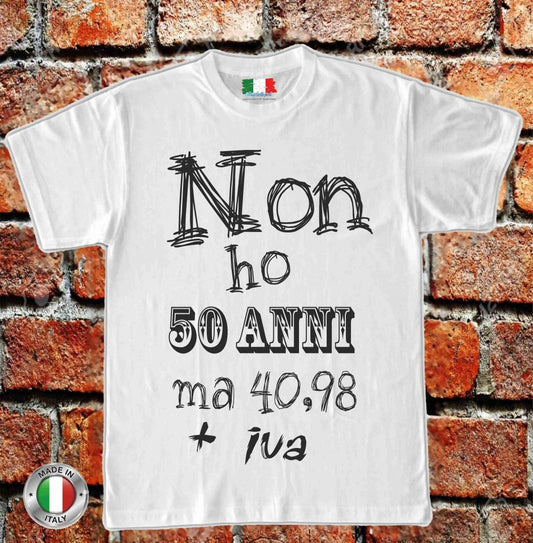 MAGLIETTA IN 100% COTONE UOMO/DONNA PER 50 ANNI TITOLO: IVA