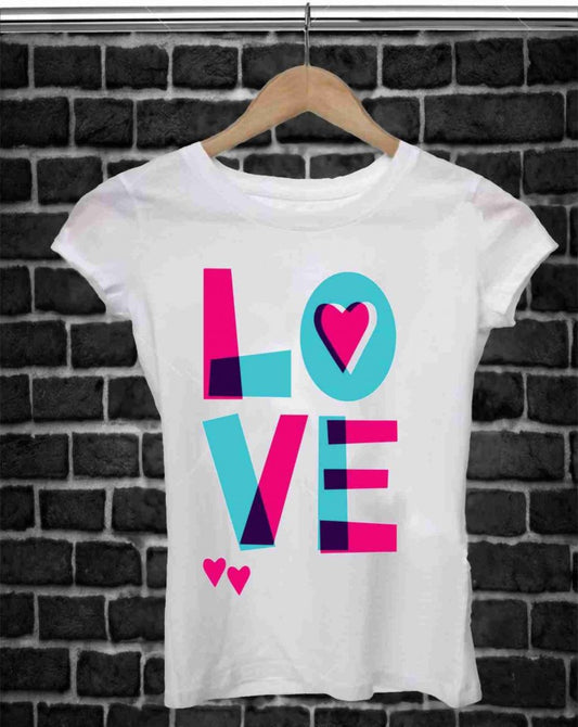 MAGLIETTA IN 100% COTONE UOMO/DONNA PER SAN VALENTINO: LOVE COLOR