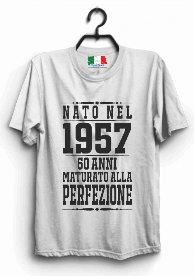 MAGLIETTA IN 100% COTONE UOMO/DONNA PERSONALIZZATA CON IL TUO ANNO/MESE DI NASCITA