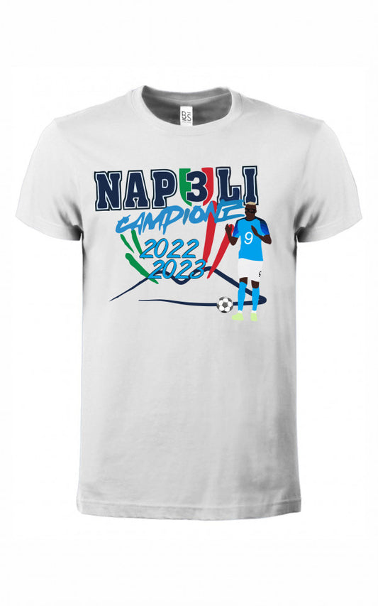 Maglietta unisex bianca Napoli campione d'Italia 2023