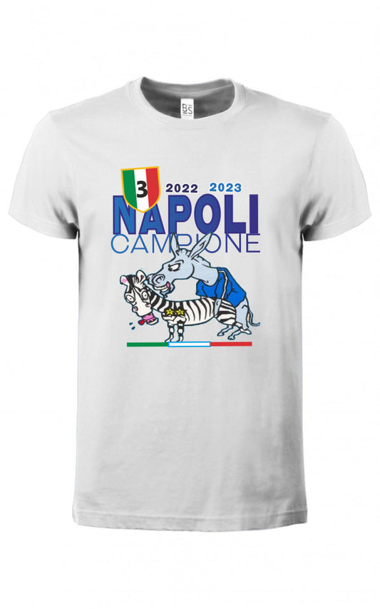 Maglietta unisex bianca Napoli campione d'Italia 2023