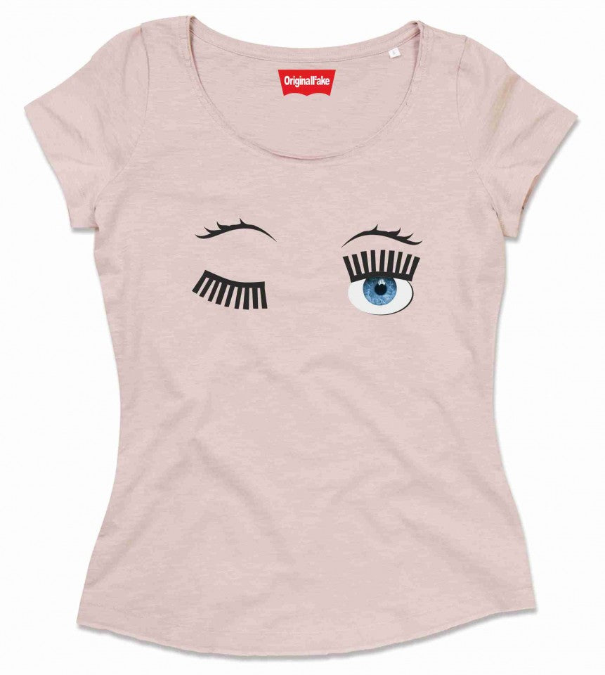 MAGLIETTE FIAMMATE DA DONNA VINTAGE STAMPA OCCHI
