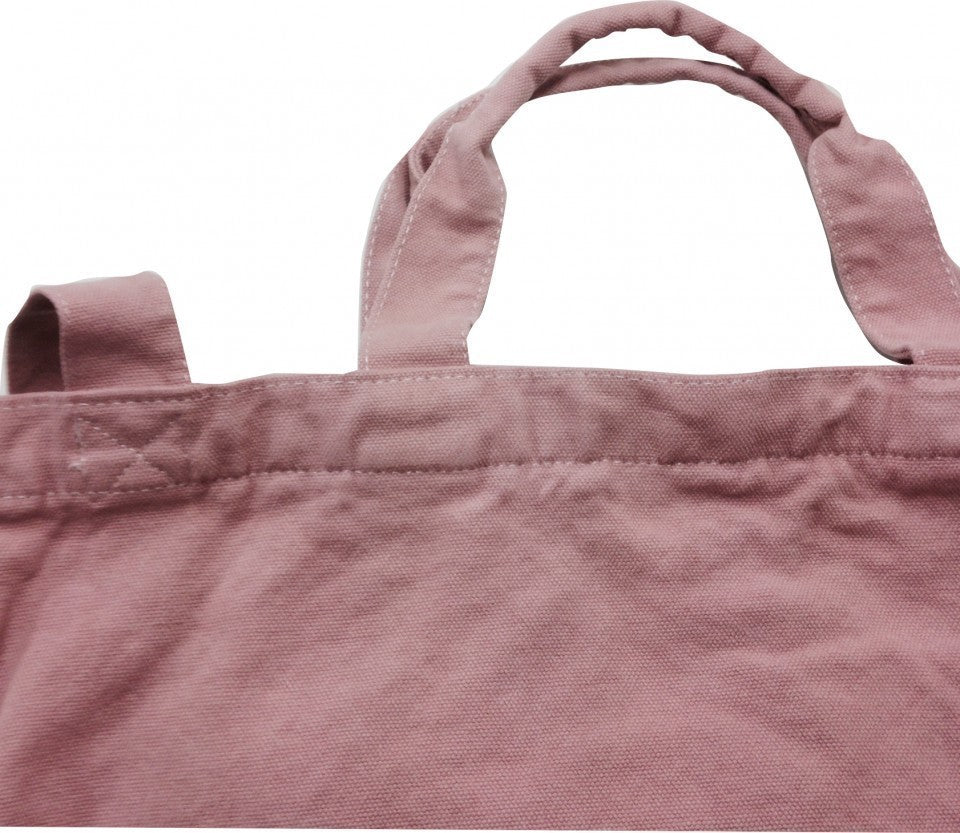 Shopper Rosa vintage Canvas con zip con solo un lato stampato