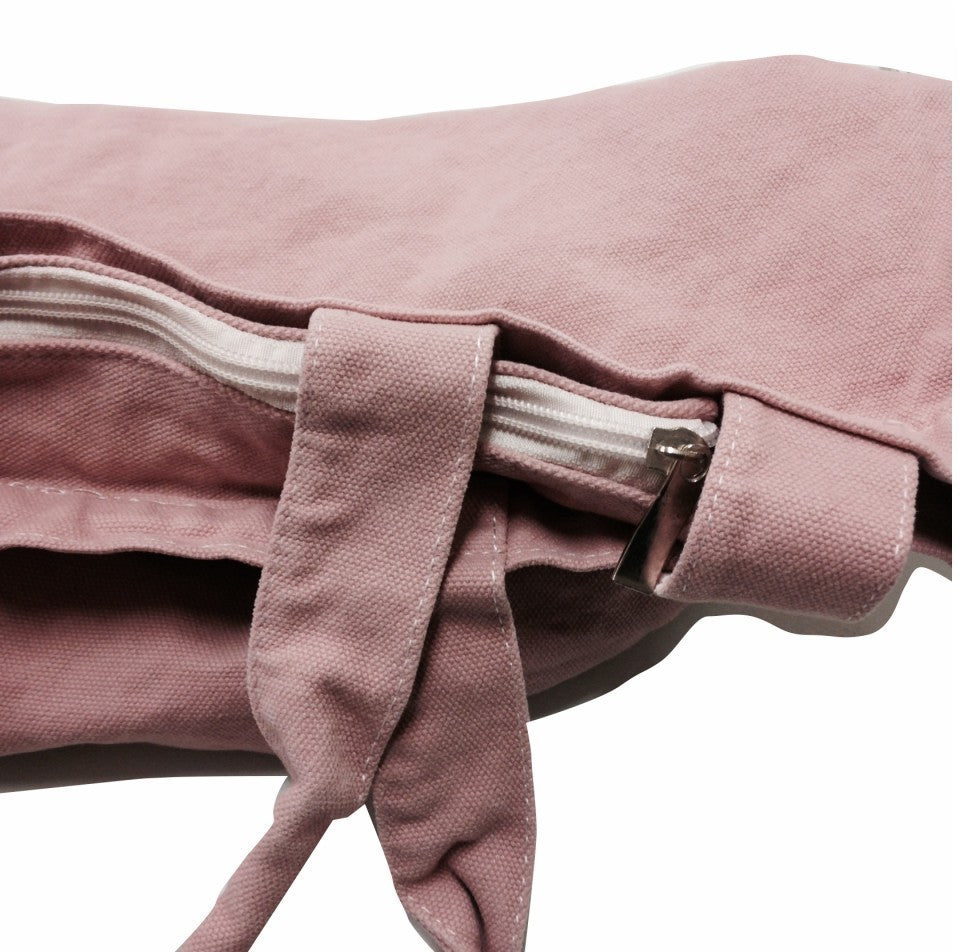 Shopper Rosa vintage Canvas con zip con solo un lato stampato