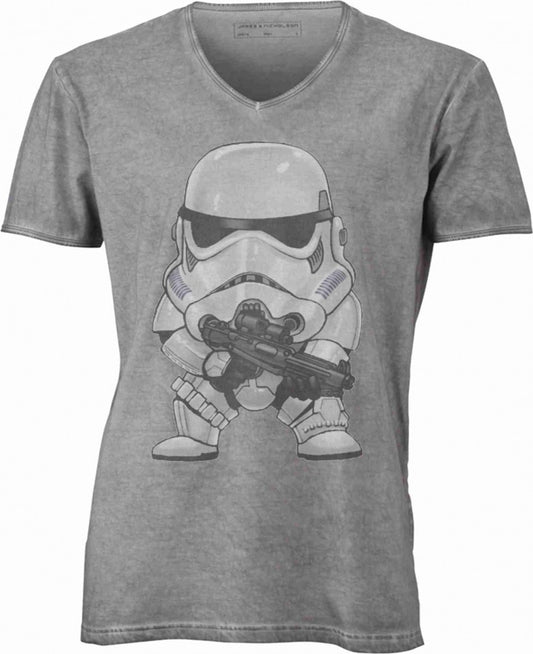 T-shirt con scollo a v, 100% cotone single jersey VINTAGE con stampa MOTIVO NERD