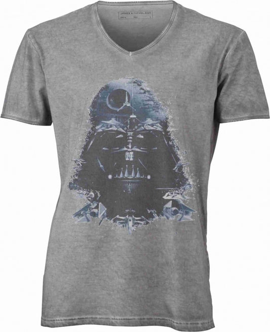 T-shirt con scollo a v, 100% cotone single jersey VINTAGE con stampa MOTIVO NERD