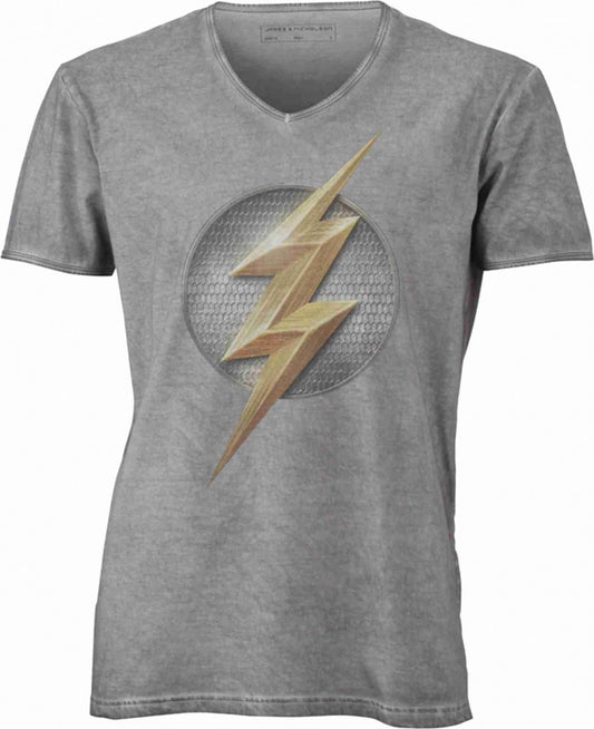 T-shirt con scollo a v, 100% cotone single jersey VINTAGE con stampa MOTIVO NERD