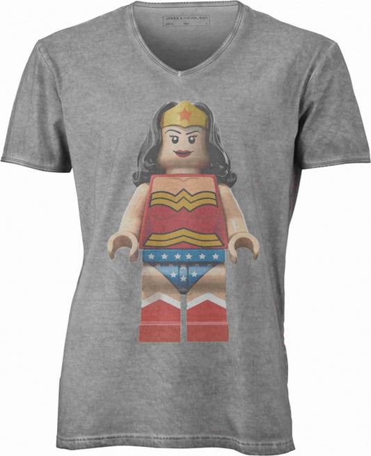 T-shirt con scollo a v, 100% cotone single jersey VINTAGE con stampa MOTIVO NERD