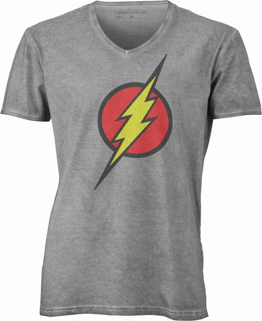 T-shirt con scollo a v, 100% cotone single jersey VINTAGE con stampa MOTIVO NERD
