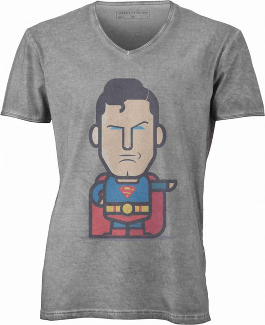 T-shirt con scollo a v, 100% cotone single jersey VINTAGE con stampa MOTIVO NERD