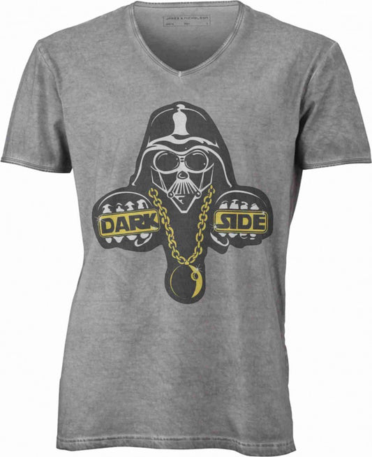 T-shirt con scollo a v, 100% cotone single jersey VINTAGE con stampa MOTIVO NERD