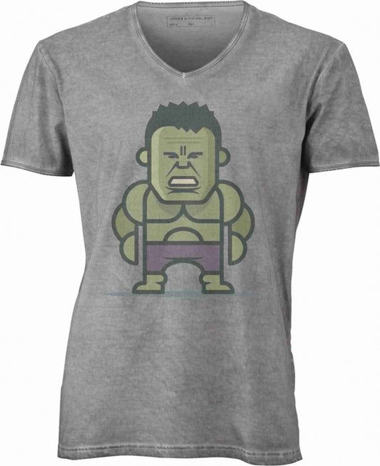 T-shirt con scollo a v, 100% cotone single jersey VINTAGE con stampa MOTIVO NERD