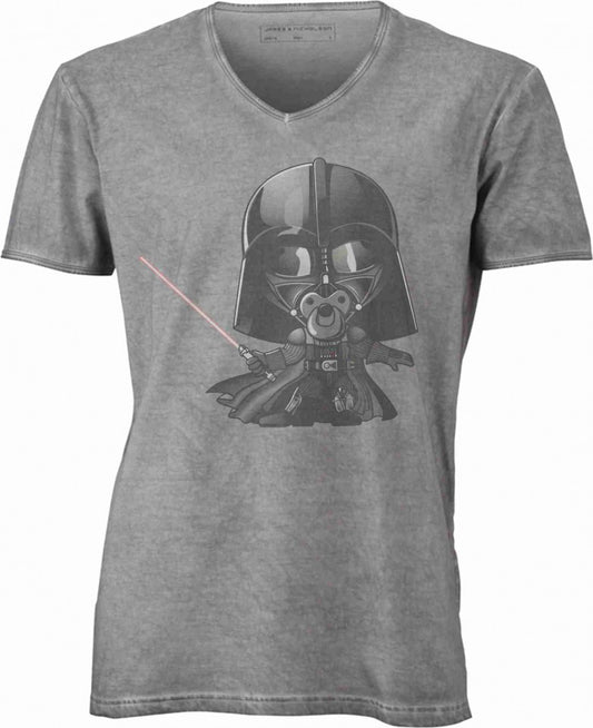 T-shirt con scollo a v, 100% cotone single jersey VINTAGE con stampa MOTIVO NERD