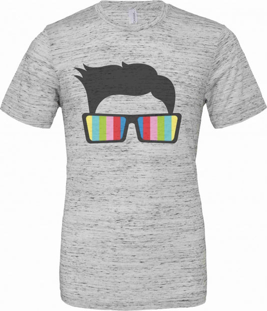 T-shirt unisex Poly-Cotton EFFETTO MARMO con stampa motivo NERD