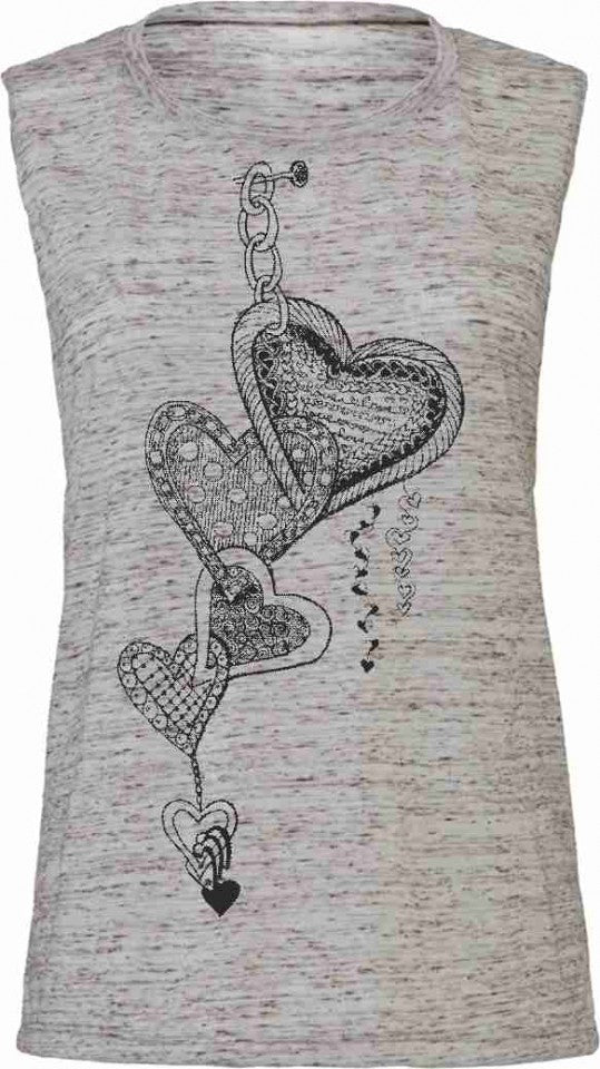 Tank Top Flowy Scoop Muscle EFFETTO MARMO CON STAMPA