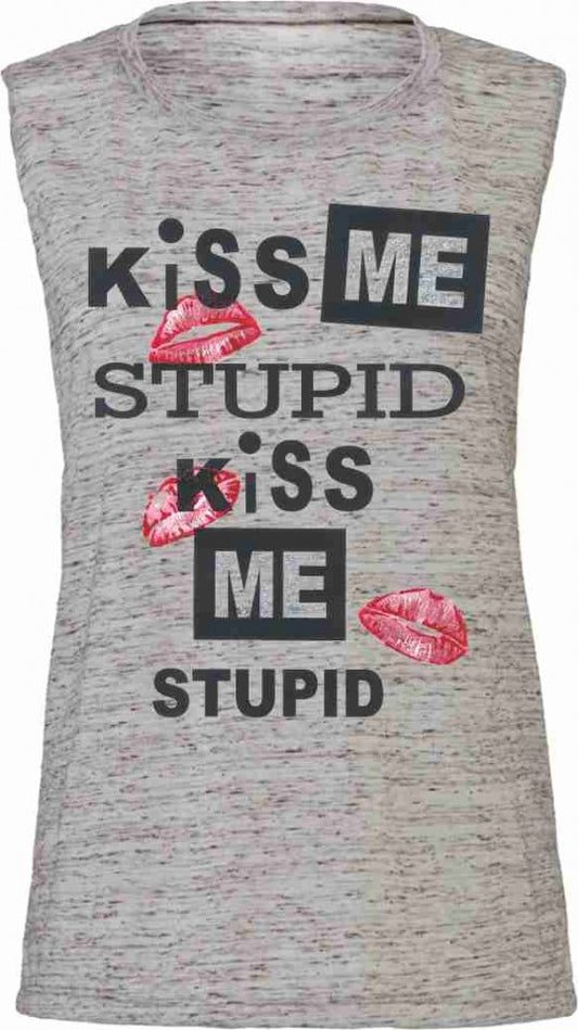 Tank Top Flowy Scoop Muscle EFFETTO MARMO CON STAMPA