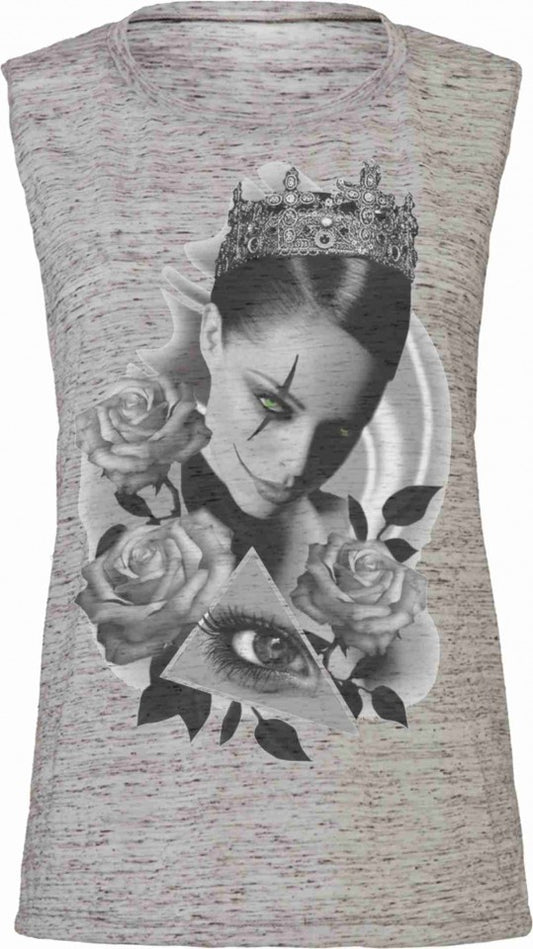 Tank Top Flowy Scoop Muscle EFFETTO MARMO CON STAMPA